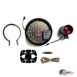 Тахометр автомобильный RS 5 дюймов со вспышкой, черный
