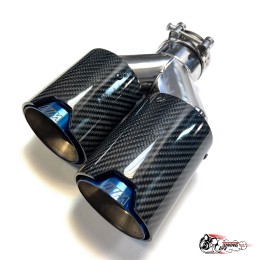 Насадка на глушитель Y-образная "M Style" левая, со скосом (опал, 2х89mm)