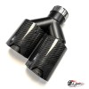 Насадки на глушитель Y-образные "M Style", со скосом (комплект, глянец, 2х89mm)