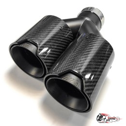 Насадка на глушитель Y-образная "M Style" левая, со скосом (глянец, выход 2х89mm)