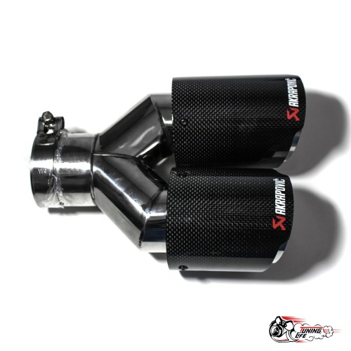 Насадка на глушитель Akrapovic Style Y (левая, глянец, 2х89mm)