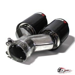 Насадка на глушитель Akrapovic Style Y (левая, глянец, 2х89mm)