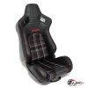 Спортивное сиденье (ковш) Recaro, красная клетка (кожа + ткань)