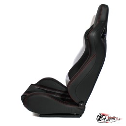 Спортивное сиденье (ковш) Recaro, красная клетка (кожа + ткань, пассажирский)