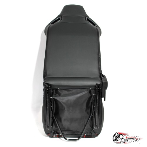 Спортивное сиденье (ковш) Recaro, красная клетка (кожа + ткань, пассажирский)