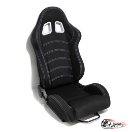 Спортивное сиденье (ковш) черный, белая строчка