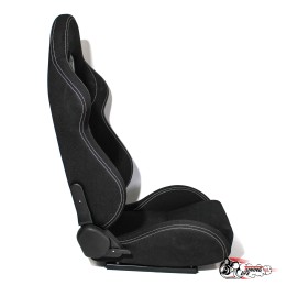 Спортивное сиденье (ковш) черный, белая строчка