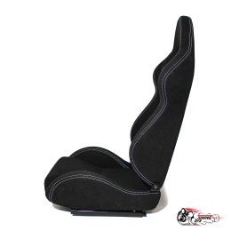 Спортивное сиденье (ковш) черный, белая строчка