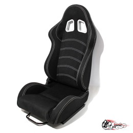 Спортивное сиденье (ковш) черный, белая строчка
