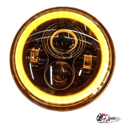 Светодиодные фары черные с ангельскими глазками головного света 178 мм, дальний-ближний, 45 Ватт НИВА/УАЗ