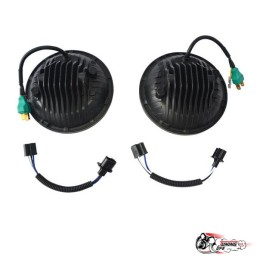 Светодиодные фары черные ПОВЫШЕННОЙ МОЩНОСТИ головного света 178 мм, дальний-ближний, 75 Ватт НИВА/УАЗ