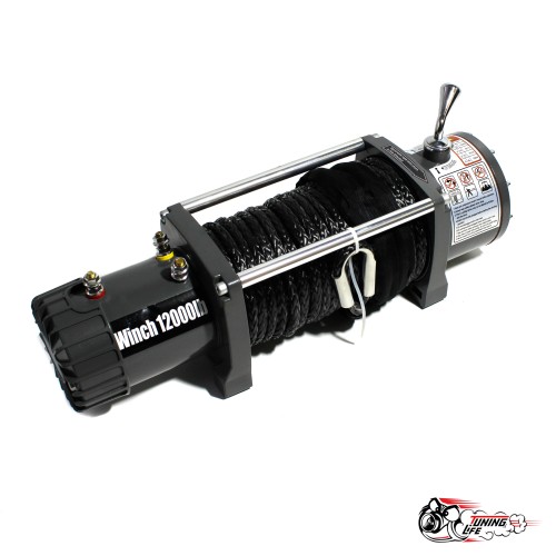 Лебедка электрическая Electric Winch 12000 LBS / 5443 кг с синтетическим тросом