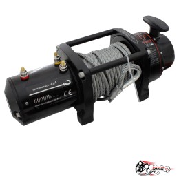 Лебедка электрическая 12V Electric Winch 6000 LBS / 2722 кг со стальным тросом 