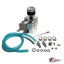 Маслоуловитель с боковыми выходами с щупом и фильтром (серый)