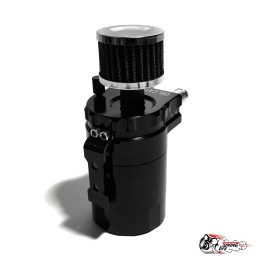 Маслоуловитель с боковыми выходами с щупом и фильтром (черный)