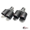 Насадки на глушитель Akrapovic Style двойные обрезанные карбон (матовые, 63 - 89mm)