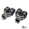 Насадки на глушитель Akrapovic Style двойные обрезанные карбон (матовые, 63 - 89mm)