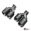 Насадки на глушитель Akrapovic Style двойные обрезанные карбон (матовые, 63 - 89mm)