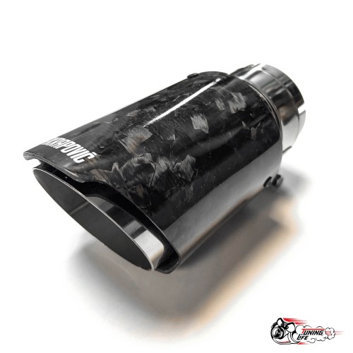 Насадка на глушитель Akrapovic Style кованый карбон (глянец, 63-89mm)