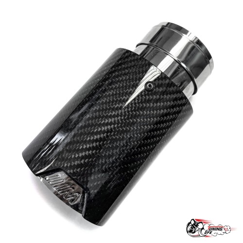 Насадка на глушитель "M Style" карбон (глянец, 63-89mm)