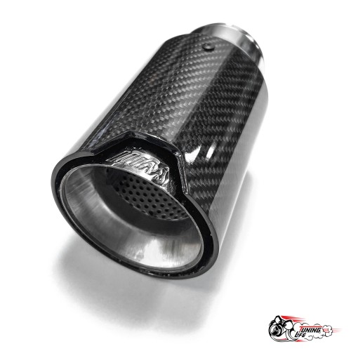 Насадка на глушитель "M Style" карбон (глянец, 63-89mm)