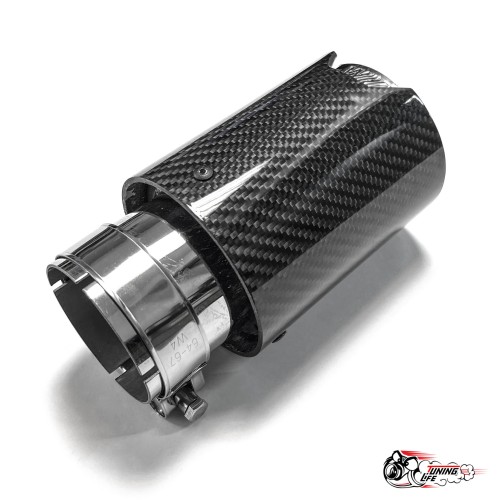 Насадка на глушитель "M Style" карбон (глянец, 63-89mm)