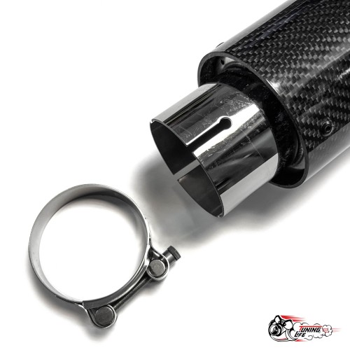 Насадка на глушитель "M Style" карбон (глянец, 63-89mm)