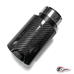 Насадка на глушитель черная "M Style" карбон (глянец, 63-89mm)