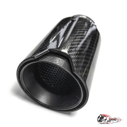 Насадка на глушитель черная "M Style" карбон (глянец, 63-89mm)