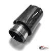 Насадка на глушитель черная "M Style" карбон (глянец, 63-89mm)