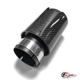 Насадка на глушитель черная "M Style" карбон (глянец, 63-89mm)