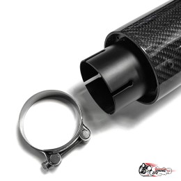 Насадка на глушитель черная "M Style" карбон (глянец, 63-89mm)