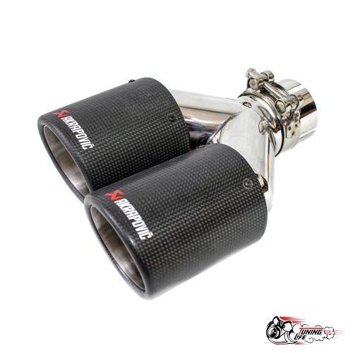 Насадка на глушитель карбоновая Akrapovic Style 90x2 мм левая