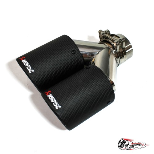 Насадка на глушитель Akrapovic Style V1 карбон (мат, 2х89mm)
