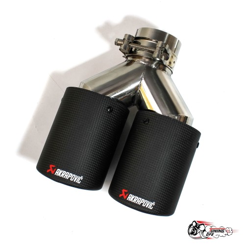 Насадка на глушитель Akrapovic Style V1 карбон (мат, 2х89mm)
