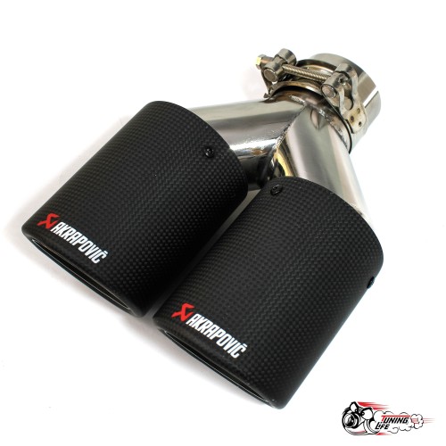Насадка на глушитель Akrapovic Style V1 карбон (мат, 2х89mm)