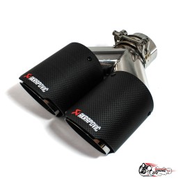 Насадка на глушитель Akrapovic Style V2 карбон (мат, 2х89mm)