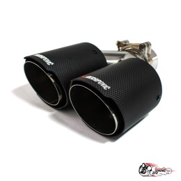 Насадка на глушитель Akrapovic Style V2 карбон (мат, 2х89mm)