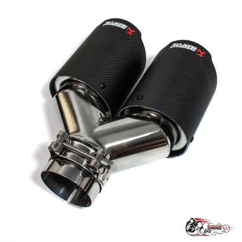 Насадка на глушитель Akrapovic Style V2 карбон (мат, 2х89mm)
