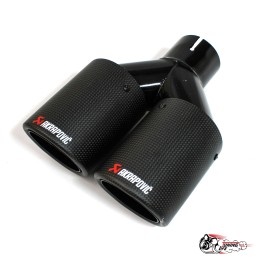 Насадка на глушитель Akrapovic Style V1 карбон (мат, 2х89mm) чёрная
