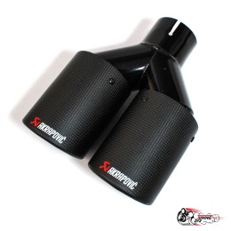 Насадка на глушитель Akrapovic Style V1 карбон (мат, 2х89mm) чёрная