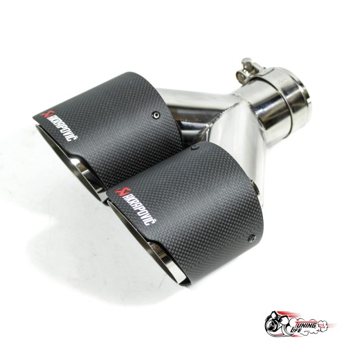 Насадка на глушитель Akrapovic Style V2 карбон (мат, 2х102mm)