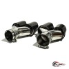 Насадки на глушитель Akrapovic Style двойные обрезанные карбон (глянец, 63 - 89mm)