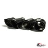 Насадки на глушитель Akrapovic Style двойные обрезанные карбон (глянец, 63 - 89mm)