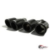 Насадки на глушитель Akrapovic Style двойные с закруглением карбон (глянец, 63 - 89mm)