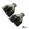 Насадки на глушитель Akrapovic Style двойные с закруглением карбон (глянец, 63 - 89mm)