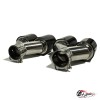 Насадки на глушитель Akrapovic Style двойные с закруглением карбон (глянец, 63 - 89mm)
