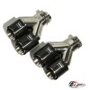Насадки на глушитель Akrapovic Style двойные обрезанные карбон (глянец, 63 - 89mm)