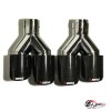 Насадки на глушитель Akrapovic Style двойные обрезанные карбон (глянец, 63 - 89mm)