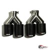 Насадки на глушитель Akrapovic Style двойные с закруглением карбон (глянец, 63 - 89mm)